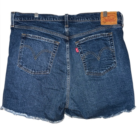 Levi’s Premium 501 denim cutoff shorts lightly distressed women’s sz 14W - Picture 4 of 11